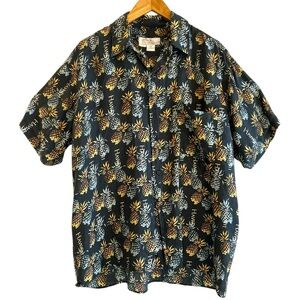 HAWAII‎ SILKYWAY VTG 100% Silk Hawaiian Pineapple Button Down Shirt Men’s Large